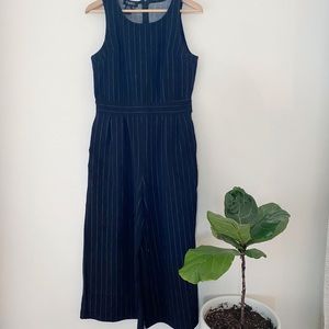 Black pinstripe jumpsuit